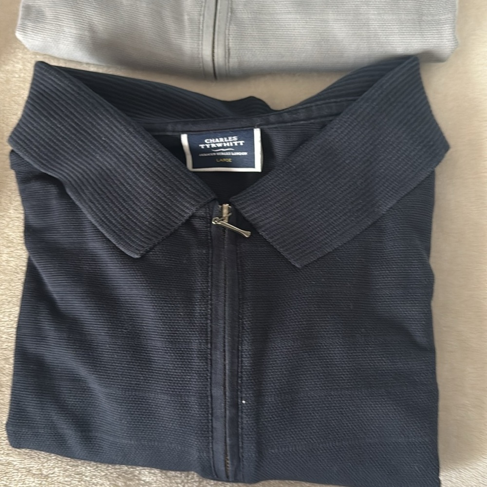 Charles Tyrwhitt SS Polos Button Down and Zip Up Shirts Brown, Blue, Gray, Green - Picture 5 of 7
